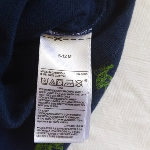 old navy dinosaur print long sleeve bodysuit diaper shirt 6-12 months baby boy - Picture 5 of 6